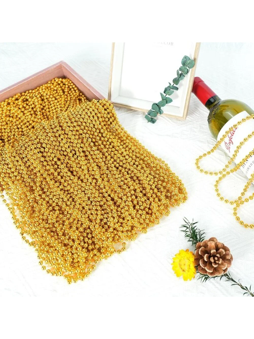 100PCS Orange Mardi Gras Bead Necklaces 33